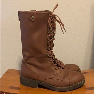 Madden Girl Brown Combat Boots